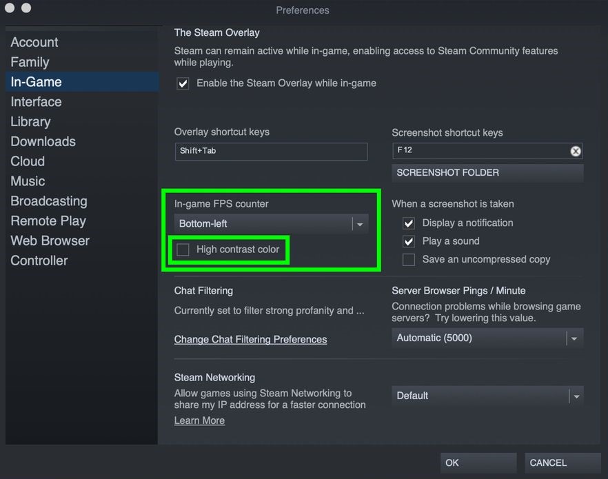 گزینه های کلیدی در استیم