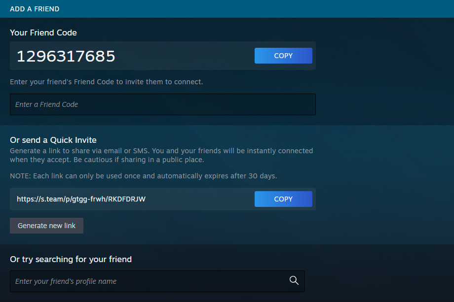 فعالسازی ادفرند در استیم