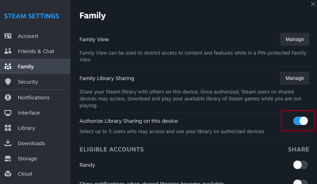 اشتراک گذاری بازی ها در استیم